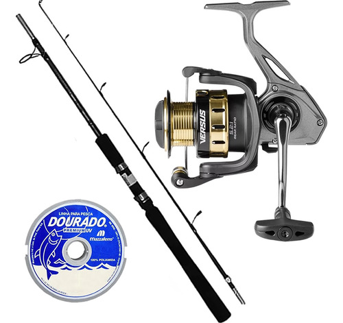 Kit Pesca Molinete Marine Sports Versus Vara Linha