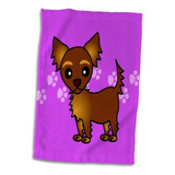 3d Rose Cute Chocolate Brown Hair Longhair Chihuahua Purple 