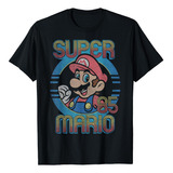 Nintendo Super Mario Retro Circle Polera Vintage