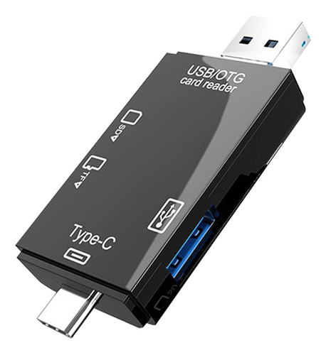 Lector De Memoria Tarjetas Con Usb Tipo C  Microusb 6 En 1