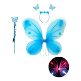 Kit Fantasia Infantil Carnaval Fada Fadinha Asa Com Led 