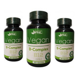 Vitamina Complejo B2 B3 B12 ++ Fnl Vegan 3 Frasco 90 Caps