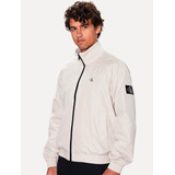 Jaqueta Calvin Klein Jeans Bomber Polyester Zip Up Off-white