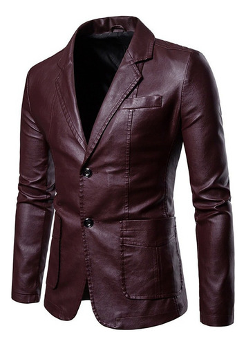 Nueva Chaqueta De Cuero For Hombre Primavera Otoño Blazer