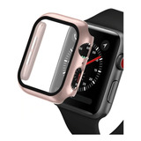 Carcasa Tpu Con Vidrio Templado Para Apple Watch Rosado Bri