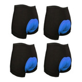 Kit 4 Shorts Gel Silicone 3d Coolmax Azul Ciclismo Bicicleta