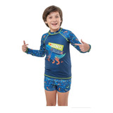 Camisa Uv + 50 Blusa Proteção Infantil Conjunto Menino Praia