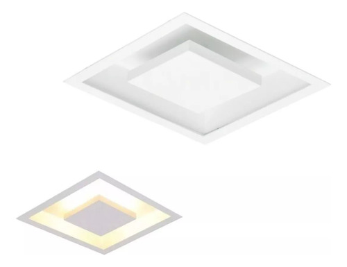 Kit 2 Plafon De Embutir Luz Indireta 30x30 Com Led