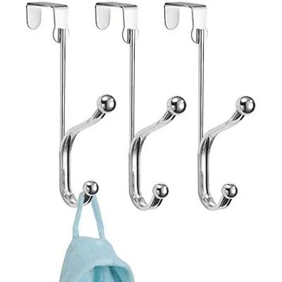 Perchero de Puerta Acero Color Plateado Aurea Silver para Ropa y Accesorios | Meses sin interés