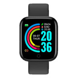 Reloj Inteligente D20 Con Conexión Bluetooth Para Android E Ios, Color Negro, Bisel, Color Negro