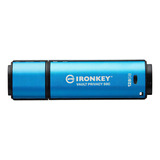 Memoria Usb-c Kingston Ironkey Vaultprivacy 50c 128gb Aes256 Color Azul Liso