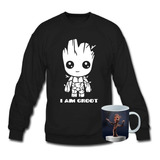 Poleron Cuello Polo, I Am Groot, The Avengers + Taza Mug