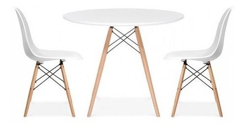 Combo Mesa Eames 80 Cm  + 2 Sillas Dsw Eames - Alto Impacto