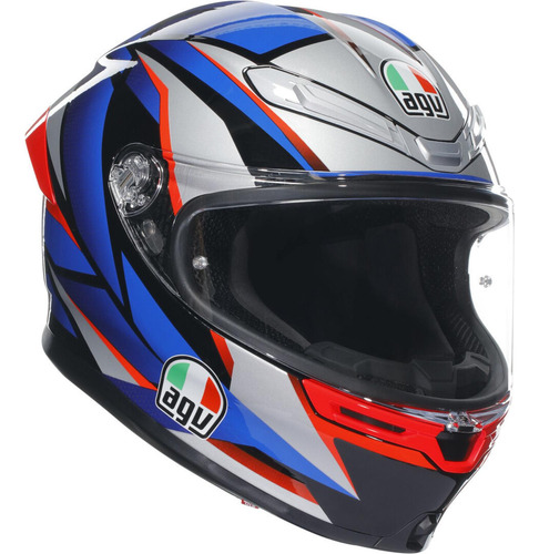 Casco Agv K-6 S Slashcut Negro/azul/rojo Con Plk