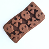 * Molde Silicon Calaveras Huesos Hielo Chocolate Jabon Yeso