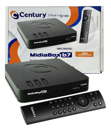 Mídiabox B6 Century Receptor Digital Parabólica Antena Ku