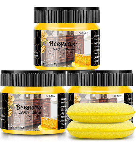 Cera Limpiador Y Cuidado De Muebles Beeswax  80g Pack De 3