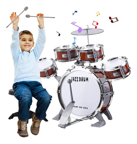 Drum Drum Set De Tambores Musicales Para Niños Kit De Baterí