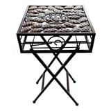 Mesa Esquinero Terraza Vintage Metal Plegable / S8043