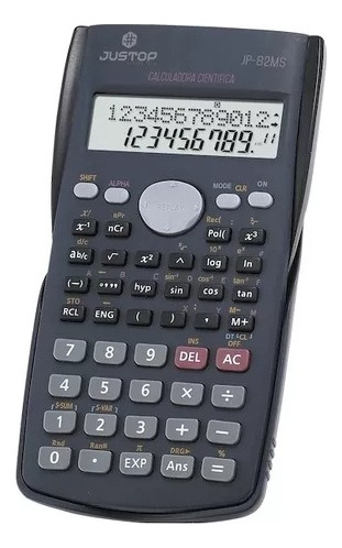 Calculadora Científica Justop 12 Dígitos Tapa Removible 82ms Color Negro