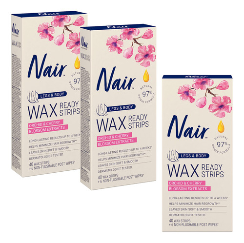 Nair Tiras Depiladoras Listas Para Piernas Y Cuerpo, Kit De