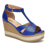 Zapato Andrea Plataforma Vestir Casual Tendencia Azul Rey