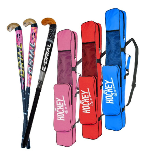 Kit Combo Hockey Palo Madera Inicial + Bolso Reforzado