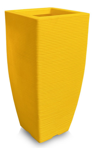 Vaso De Planta Quadrado Decorativo Polietileno 90x40 Amarelo