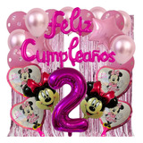 Sets Globos Minnie Mouse #2 Colores Rosas Fiestas Cumpleaños