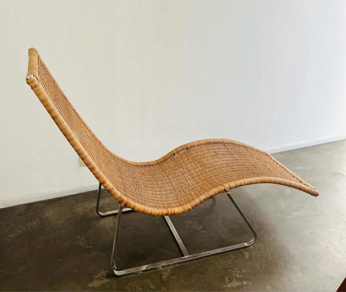Silla Reposera Interior Chaise Lounge Mimbre De Diseño