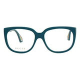 Gafas Ópticas Gucci Cuadradas/rectangulares Azules De Lujo D