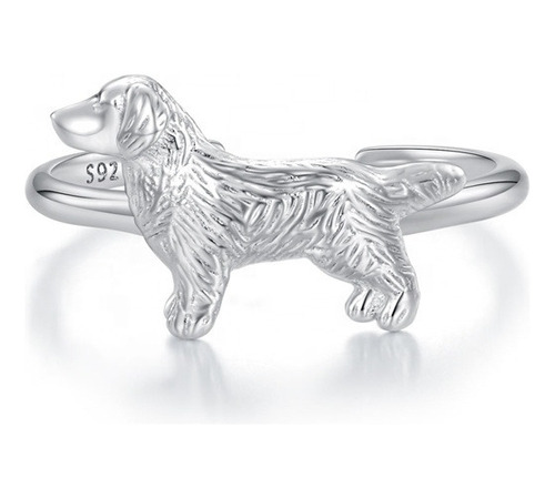 Anillo Perro Ajustable Mascota Plata 925 Joyas Mujer