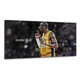 Quadro Decorativo Kobe Bryant Invincible Em Tecido Canvas