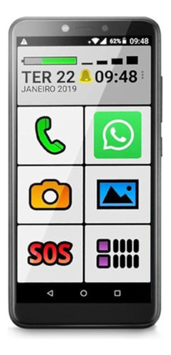 Telefone Celular Para Idoso Com Whatsapp E Letras Grandes 