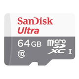 Cartão De Memória 64gb Micro Sd/sdhc Ultra 100mbs Sandisk