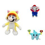 Juego De 3 Muñecos De Peluche Mario Around Blue Star De Luma