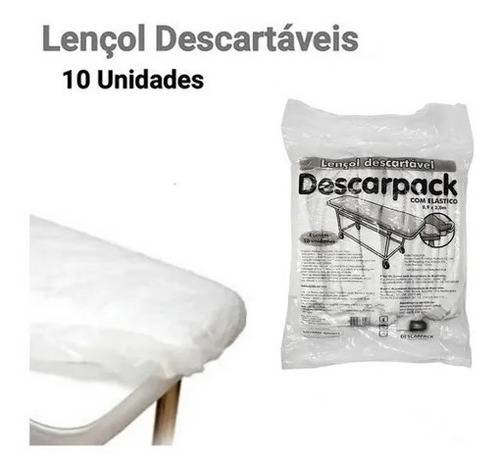 10 Pct Lençol Maca Descartável Tnt C/elástico 2x0,9m Anvisa