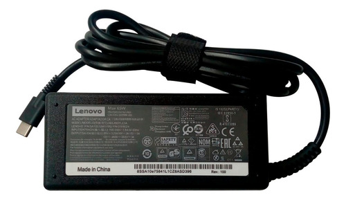 Cargador Lenovo Usb-c 20v 3.25a 65w Yoga 5pro 720 X1 Carbon