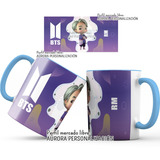 Mug  Taza Oreja E Interior Azul Bts K Pop Chibi Kawaii 001