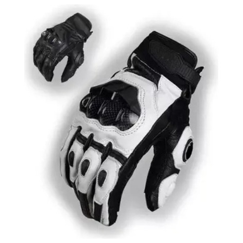 Guantes Cuero Protección De Fibra De Carbono Motociclista