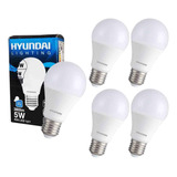 Pack 5 Ampolleta Led 5w A60 E27 Hyundai