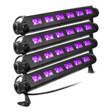 Kit 4 Luz Negra Efeito Neon Barra Led 20w Uv Ultravioleta Dj