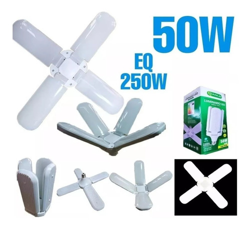 2 Pack Foco Led 50w Tipo Ventilador Apertura Ajustable 