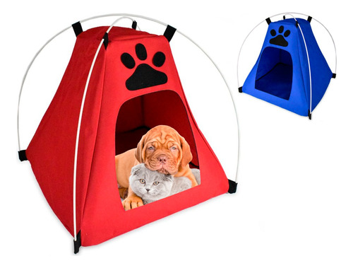 Carpa Cucha Para Mascotas Perros Gatos Portatil Plegable