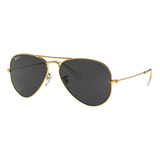 Óculos De Sol Polarizados Ray-ban Aviator Classic Large Armação De Metal Cor Polished Gold, Lente Black De Cristal Clássica, Haste Polished Gold De Metal - Rb3025