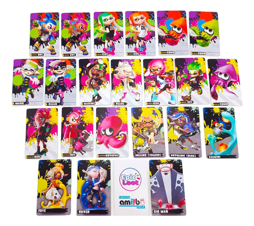  Tarjetas Amiibo Splatoon Pack 22  + Stickers