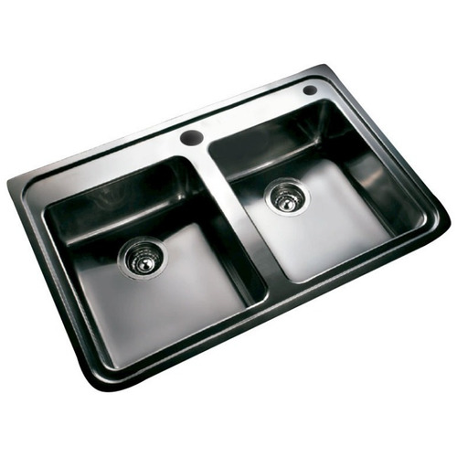 Bacha De Cocina Doble Johnson Acero Inoxidable Quadra Q084a