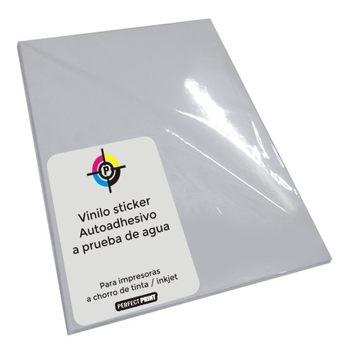 Sticker Autoadhesivo Blanco A4 X 5 Inkjet Tinta Vinilo