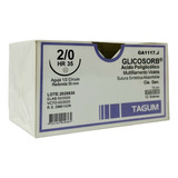 Sutura Acido Poliglicólico 2-0 1/2 35mm 70cm Caja C/12 Pzs