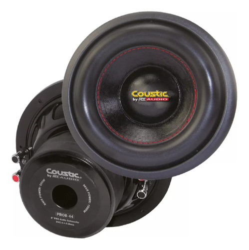 Subwoofer Doble Bobina Coustic Pro8-44 1000w 8 4+4 Ohms Spl Color Negro